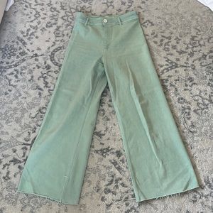 Lightly worn, green marine straight zara jeans